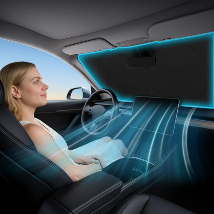 Car Windshield Sunshade – Double-Layer Design for 2X Heat Blocking, Blocks UV Rays, Foldable Sun Shade - photo 9