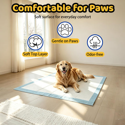 100 Count Dog Pee Pads 34" x 28", Absorbent Leak-Proof Training Pads