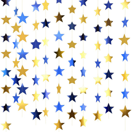 130 ft Star Garland Banner Decor, Gold