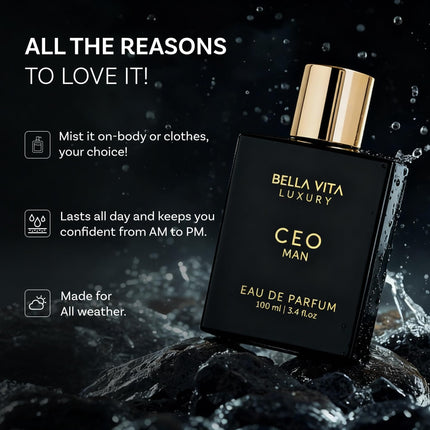 Luxury CEO Man Eau de Parfum para hombre, 3.4 fl oz (100 ml)