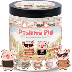 Positive Pig Jar With 60 Daily Affirmation Cards, Gifts For Sister, Daughter Birthday Gift, Pig Present For Pig Lovers