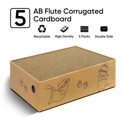 Cat Scratcher, 5 Packs in 1 Cardboard Box Cat Scratching Pad, Large