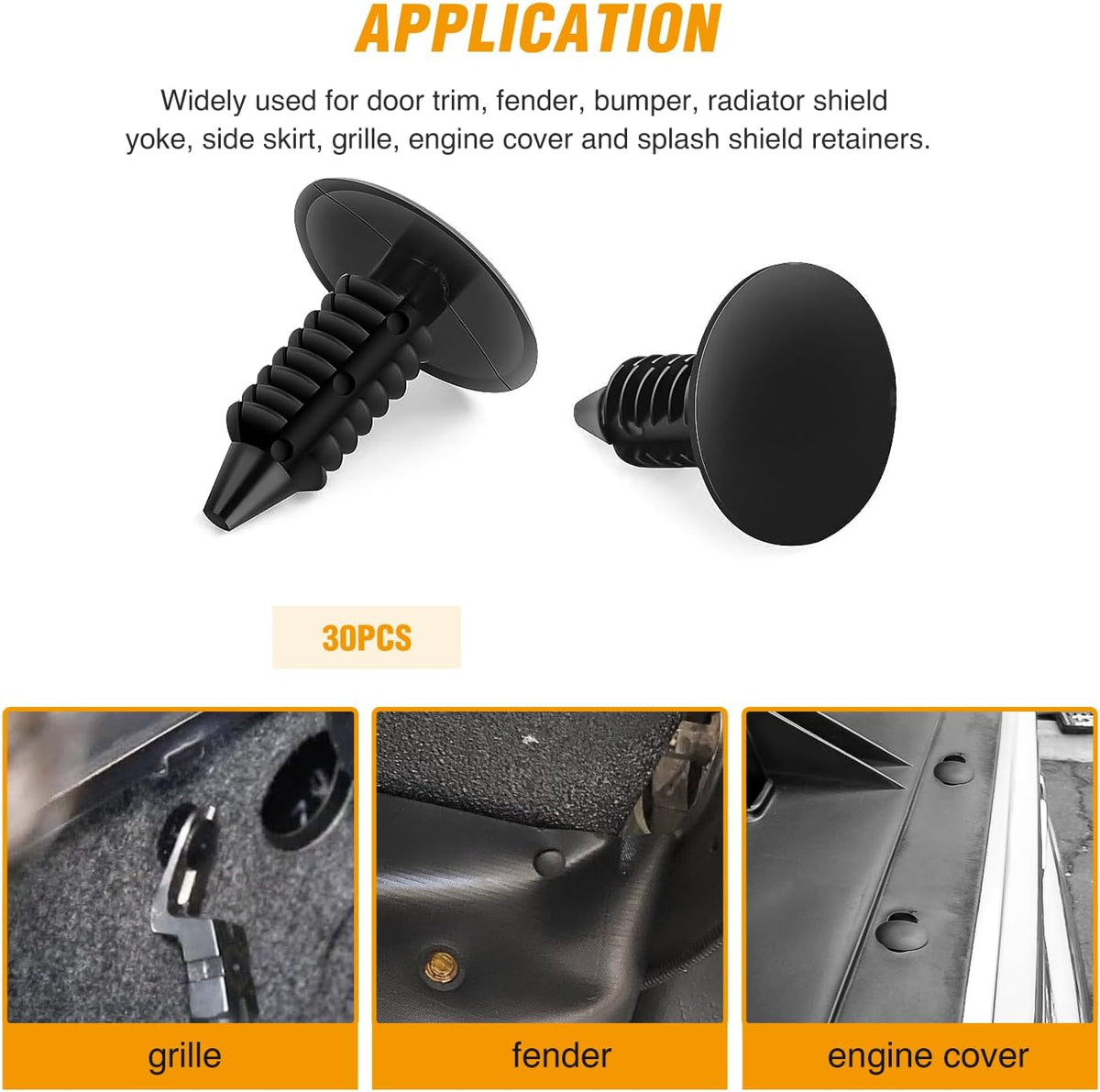 120PCS Car Bumper Push Retainer Clips & Nylon Fasteners Rivet Kit 6mm 7.6mm 8mm 8.8mm 10mm Door Trim - photo 5