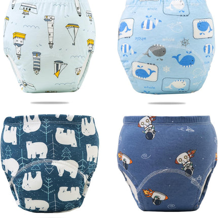 Upairy Potty Training Pants Cotton Absorbent Training Underwear for Toddler Boy and Girls 2T-5T,Soft Absorbent & Leak-Proof with Characters(4PCS,S)