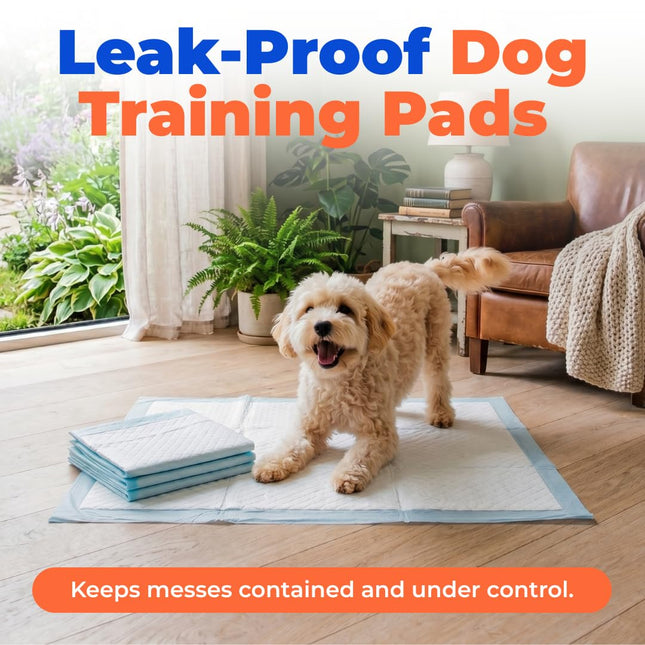 Extra Large Dog Training Puppy Pee Pads - Blue, 100 Count