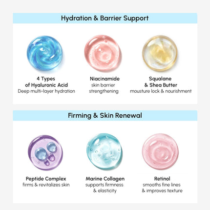 MAREE Face Moisturizer – Firming & Lifting Face Cream for Women with Collagen, Retinol & Hyaluronic Acid – Day & Night Anti-Aging Facial Wrinkle DD Cream Moisturizer for Dry Skin – Crema Para la Cara