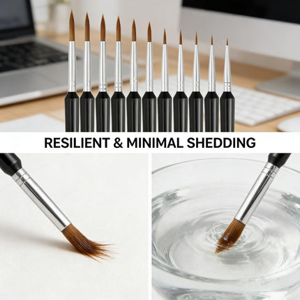 Detail Paint Brushes, 11Pcs Detail Brush Set, Miniature Paint Brushes for Fine Detailing & Art Painting, Suitable for Acrylic, Watercolor, Oil, Models, Paint by Numbers and DIY Craft Projects
