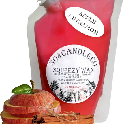 304CandleCo Large Squeeze Soy Wax Melt - 50 SCENTS! - Highly Fragrant & Hand-Crafted - Easy Mix & Match - American Made - Perfect for Wax Warmers (8oz, Apple Cinnamon)