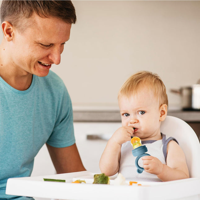 Baby Food Feeder Pacifier with Breast Milk Popsicle Teether-Silicone Forage Feeder for Babies-Breastmilk Storage Container and Freezer Tray-Teething Popsicle Molds