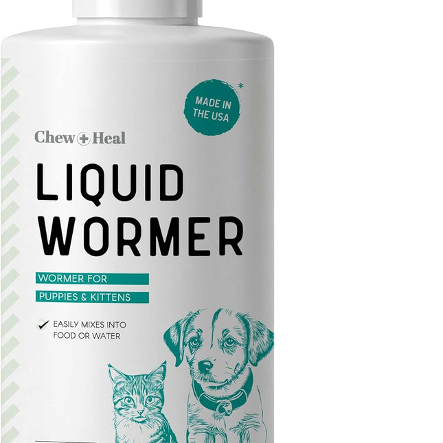 Dog and Cat Wormer Liquid - 4 oz for Small Dogs, Puppies and Kittens