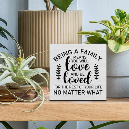 Family Quote Decorative Wooden Box Sign Being a Family Means You
