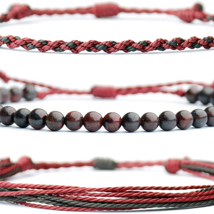 Handmade Natural Stone Beaded Healing Bracelet Gift for Men Adjustable Rope String Bracelet