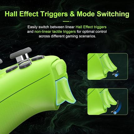 8BitDo Ultimate 2 Wireless Controller for Windows, Android,Steam Deck, TMR Joysticks, 1000Hz Polling Rate, Tactile/Hall Triggers, Motion Control, Programmable Back Paddle Buttons & L4/R4 Bumpers,Green