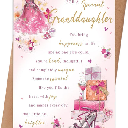 Granddaughter Birthday Card, Happy Birthday Card Gifts for Granddaughter, Birthday Gifts for Granddaughter