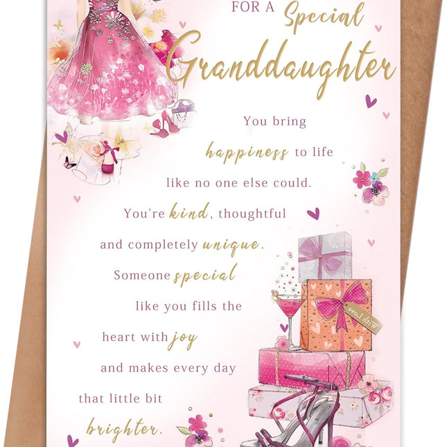 Granddaughter Birthday Card, Happy Birthday Card Gifts for Granddaughter, Birthday Gifts for Granddaughter