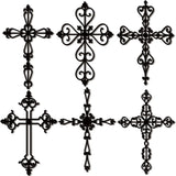 6 Pcs Wooden Wall Crosses Decor Religious Antique Wall Hanging Cross
