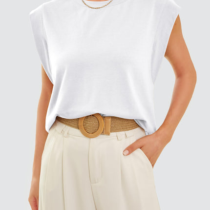 Cap Sleeve Tops for Women Summer Top Basic Tee Shirts Business Casual Tank Loose Fit 2026 Fashion
