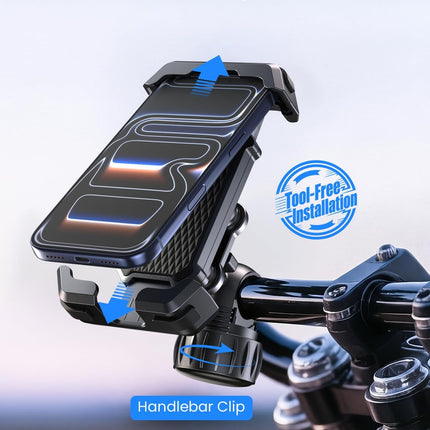 LOXP Anti-Shake Motorcycle Phone Mount - 2026 Dual Vibration Dampener, Universal Bike Phone Holder for iPhone 17/16/15/14/13 Series & Android 4.7-7”, Handlebar Mount for Bicycle/Motorbike/Scooter