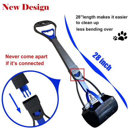 Non-Breakable Pooper Scooper for Large Medium & Small Dogs Heavy Duty, 28“Long Handled Dog Poop Scooper for Grass,Durable Dog Poop Pick Up Tool, Poop Grabber