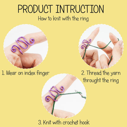 Handmade Crochet Tension Ring For Finger, Left Handed, Right Handed Zig Zag Ring, Yarn Tension Ring For Crochet, Crochet Gifts For Crocheters, Knitters
