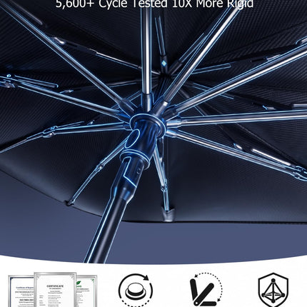 Truck Windshield Sun Shade for F-150/Silverado/Tundra/RAM 1500/Sierra - 5 Layers Ice Crystal Coating - photo 4