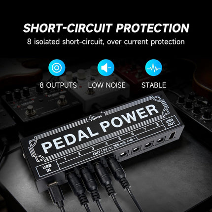 Stormee SP-1 Guitar Power Supply 8 Isolated DC Output for 9V 300mA Effect Pedal