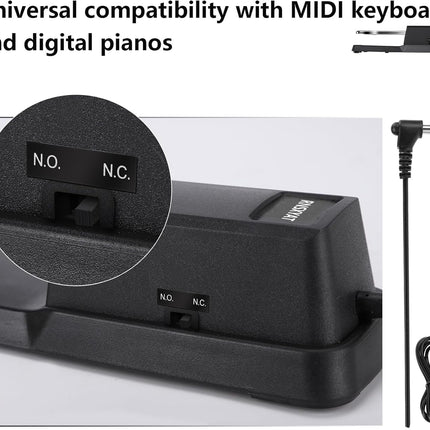Sustain Pedal, Sustain Pedal for Keyboard Universal, Premium Piano Pedal for Keyboard with Polarity Switch for MIDI Keyboards, Digital Pianos, Yamaha, Casio and More, 1/4'' Input Plug by RNSXYAT