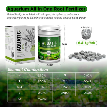 MagTool Root Tabs, Aquarium Plant Fertilizer for Freshwater Planted Tanks, Safe for Fish, Shrimp & Snails，Slow Release,70g/Box