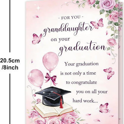 Granddaughter Graduation Card, Inspirational Graduation Cards Gift for Granddaughter, High School & College Graduation Card for Granddaughters