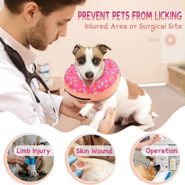 Inflatable Dog Cone Collar Alternative After Surgery, Doggie Neck Donut Collar Recovery ECollar, Soft - photo 2