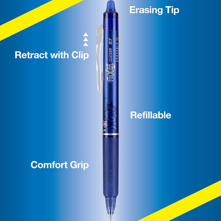 Pilot FriXion Erasable Gel Pens, Fine Point 0.7 mm Erasable Pens, Pack of 10 Assorted Colors