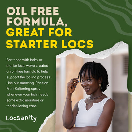 Loc Spray - Locsanity Daily Moisturizing Refreshing Spray for Dreadlocks, Locs, Sisterlocks - Passion Fruit Hair and Scalp Moisturizer for Dry Locs, Braids - Lightweight Plant-Based Care (4 fl oz)