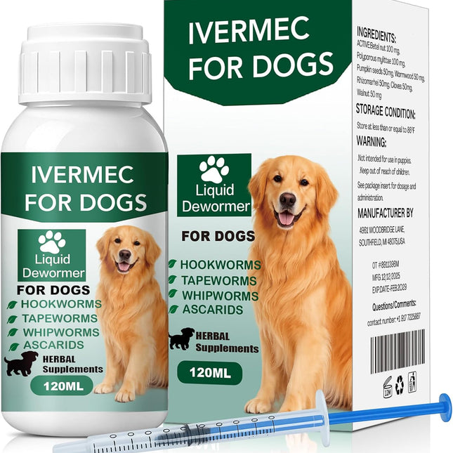 Dewormer Liquid for Dogs, Broad Spectrum for All Wormer