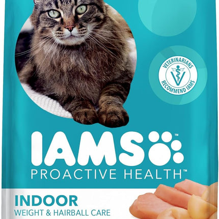 IAMS Proactive Health Dry Cat Food, Indoor Weight and Hairball Care Cat Food Dry Recipe, with Real Chicken in Every Bite, 3.5 lb. Bag