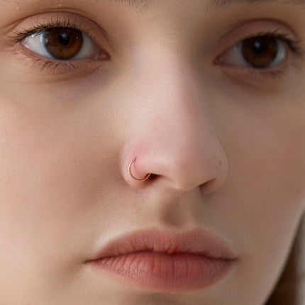 Small Thin Gold or Sterling Silver Nose Ring Hoops for Women, 22g/24g/20g Tiny Nose Piercing Jewelry,22 gauge or 24 gauge Nose Rings, 5mm/6mm/7mm/8mm/9mm/10mm