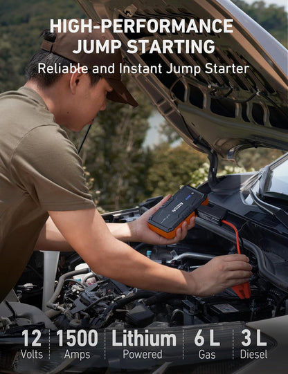 1500A Portable 12V Lithium Car Battery Jump Starter - photo 3