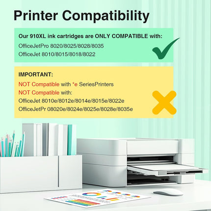 910XL 910 Ink Cartridges for HP Printers Black Compatible for HP 910XL Ink Cartridges Combo Pack Works with HP OfficeJet Pro 8025 8035 8020 8022 8028 (2 Black, 910XL Black Ink)