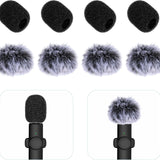 Funda para micrófono, juego de 8 PCS de mini pantallas antiviento peludas y de espuma para micrófono inalámbrico, pantallas antiviento y fundas de espuma para micrófonos lavalier, para reducir sonidos plosivos y resaltar las voces