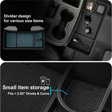 Center Console Hanging Organizer Box with Compartments Compatible with 2019-2026 Chevy Silverado/GMC Sierra 1500, 2020-2026 Silverado/Sierra 2500HD 3500HD Accessories (Split-Bench Folding Seat Only)