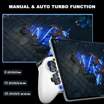 Megadream Mobile Gaming Controller for iPhone/Android/PC - iPad/Tablet (Up to 11in) - Cloud Game - NS-Switch|Swith 2 - Turn Your Phone into a Gaming Console - PS5/Xbox Remote Play Streaming, Call of Duty, Roblox, Turbo, White