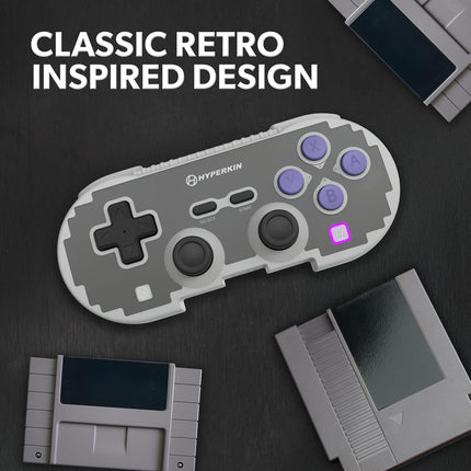 Hyperkin Retro Pixel Art Wireless Gaming Controller with Hall Effect Joystick, Bluetooth PC Controller with 15H Battery Life for Nintendo Switch, Switch 2/OLED/Lite, Steam, Windows 10/11, Android, iOS