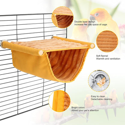 Winter Warm Hanging Bird Nest Bed Snuggle Hut - Medium Yellow - photo 4