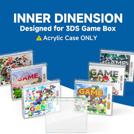 Video Game Box Protector Case for 3DS Games, 3MM Clear Acrylic Display Case with Wall Mount Compatible with Nintendo 3DS Game Box (Pack of 1)
