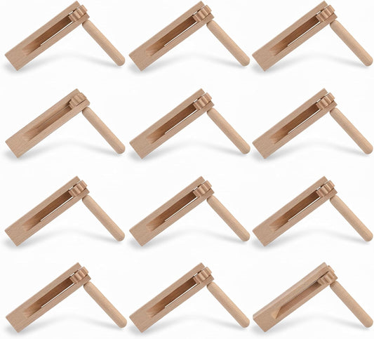 12 Pack Matracas Mexicanas Noise Maker, Wooden Spinning Ratchet Noise Makers for Soccer Football Sporting Events