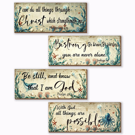 4 Pieces Bible Verses Wall Decor Rustic Wooden Christian Signs Farmhouse Religious Decor for Home Prayer - photo 20