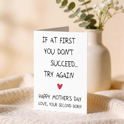Funny Mothers Day Card for Mom, Happy Mothers Day Cards from Daughter or Son, Mother's Gift Ideas, Unique Mother Gifts for Mom from Your Second Born, Personalized Mama Gifts for Moms from Kids