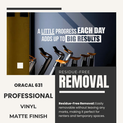My Vinyl Story - A Little Progress Each Day Wall Decal - Inspirational Wall Sticker Quote, Motivational Vinyl Art for Gym Fitness Workout Exercise Home Office Decor - Removable (White, 42x10 inches)