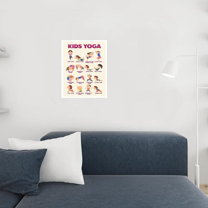 Kids Yoga Poster Kid Chakra With Poses For Children Exercise Posters Activities Cool Wall Art Print Poster 16x24