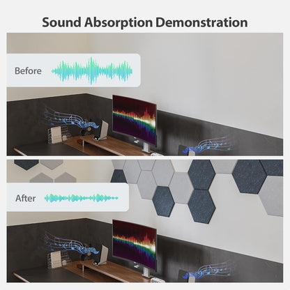 12 Pack Acoustic Panels Self Adhesive Sound Proof Foam, High Density Sound Acoustic Foam Panel - photo 3