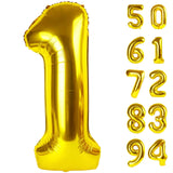 Gold 1 Balloon - Number Balloon 40 Inch, 1st Gold Birthday Decorations